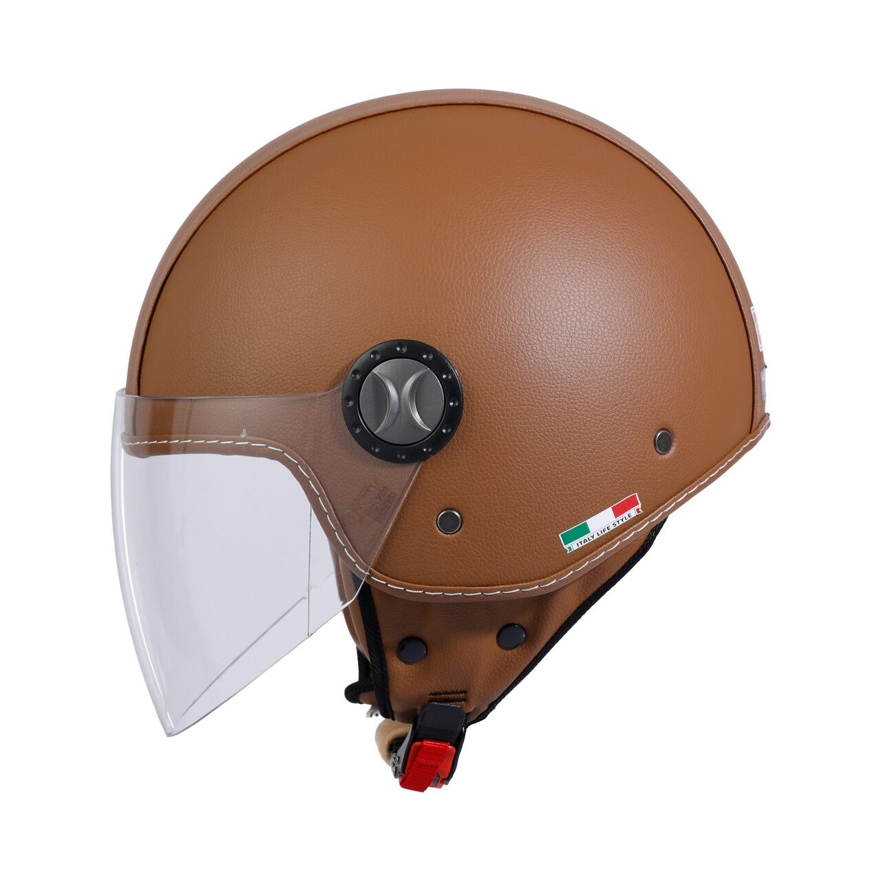 SWAY SW 701 BROWN LEATHER YARIM KASK ürün görseli