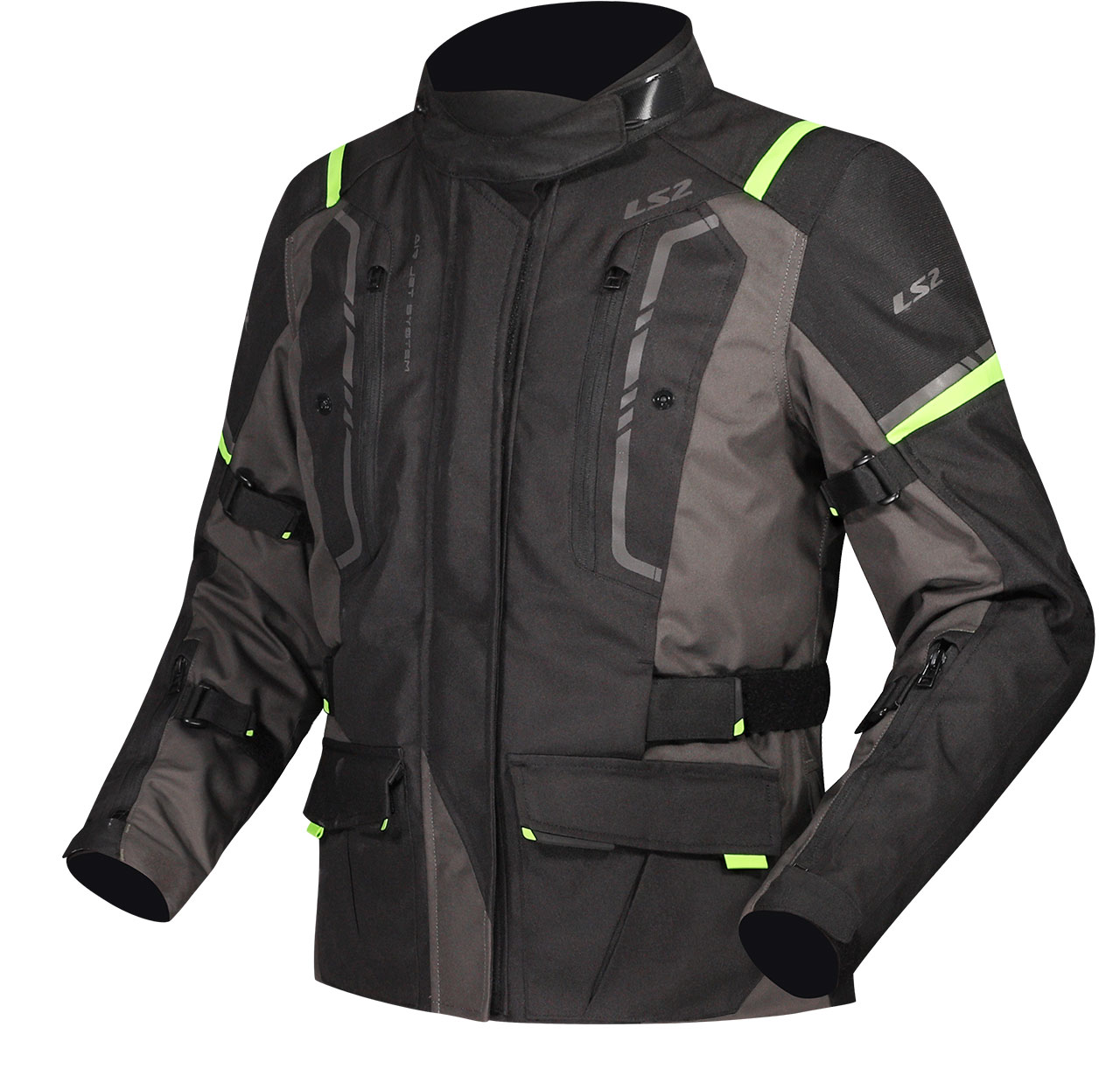 LS2 NARVIK KADIN MONT GRİ-SİYAH-NEON SARI ürün görseli