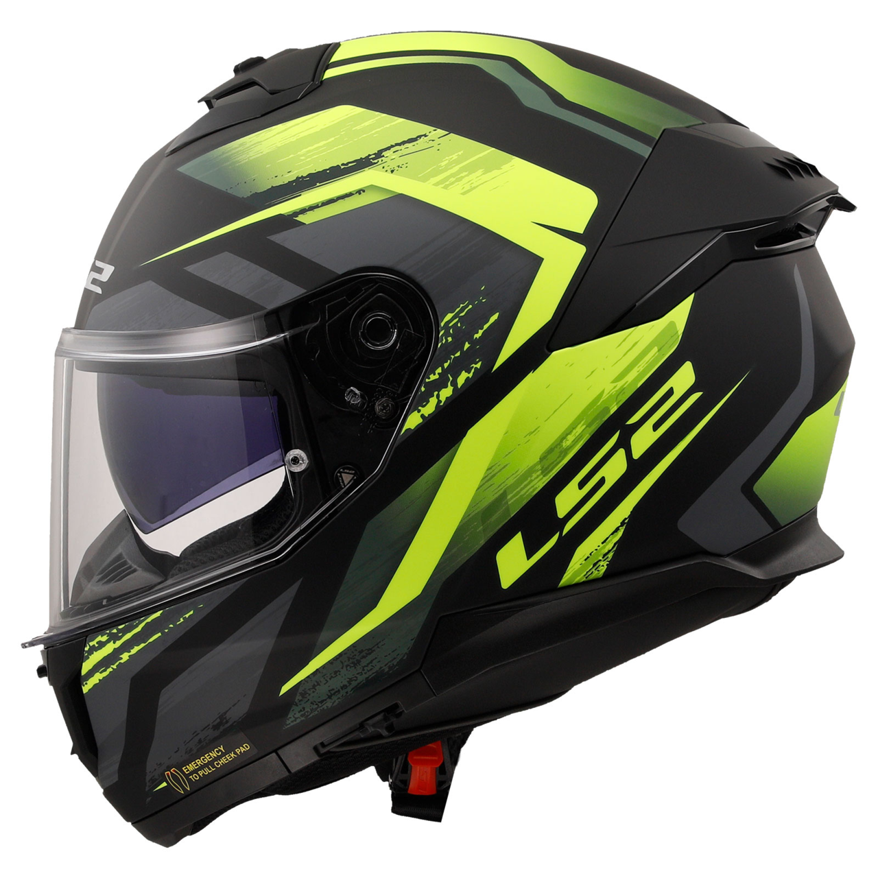 LS2 STREAM 2 FURY MAT SİYAH-GRİ-NEON SARI KASK ürün görseli