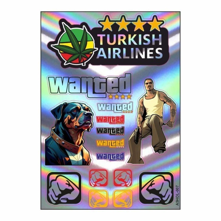 A5 HOLOGRAM STİCKER 077 TEK PAKET ÇOKLU STİCKER ürün görseli