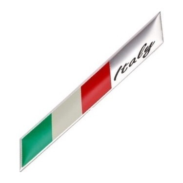 Knmaster Italya Bayrağı Çubuk Tasarımlı Alüminyum Sticker Etiket k1396, one size ürün görseli