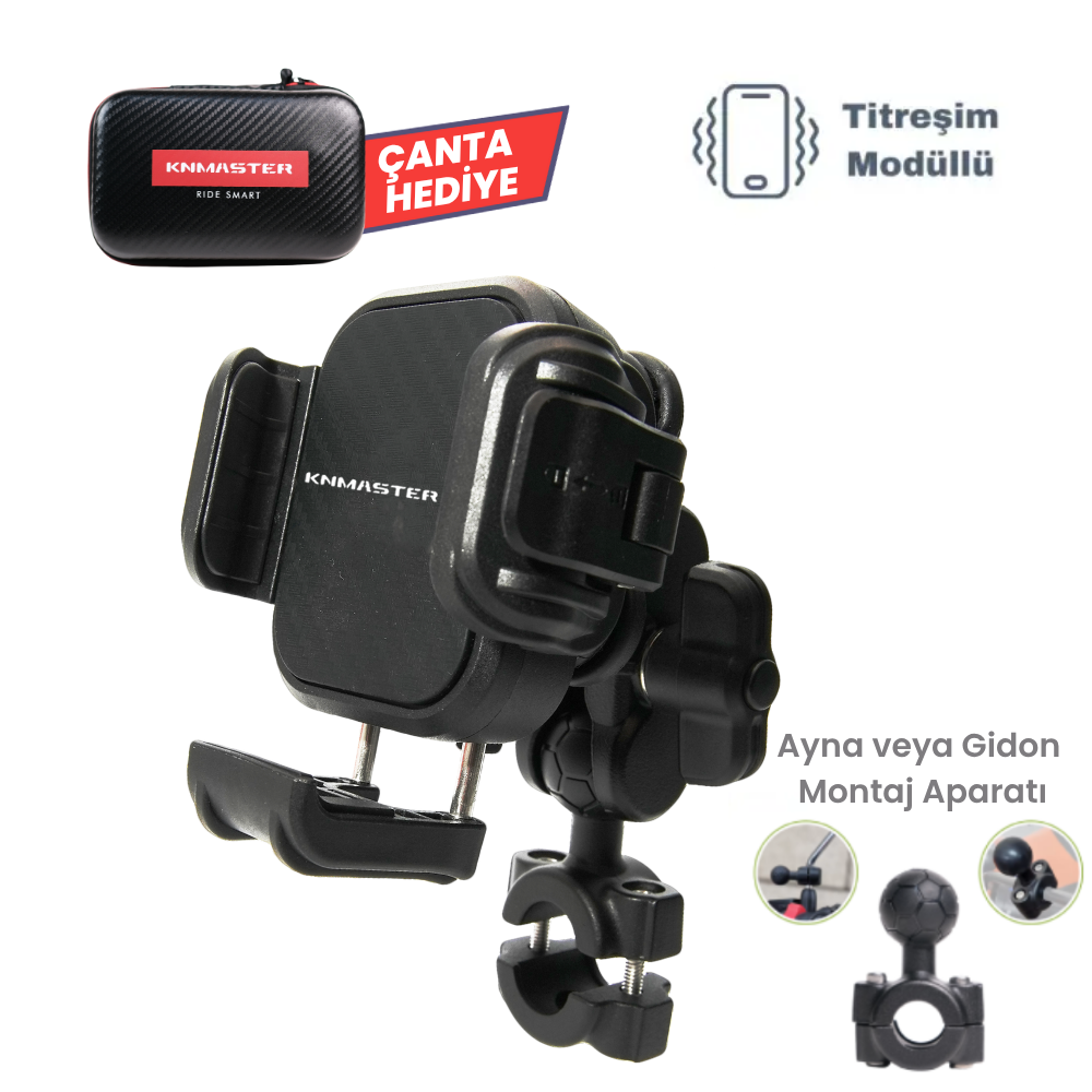 Knmaster TT-870 Titreşim Engelleyicili Tüm Motosikletlere Uyumlu Telefon Tutucu ürün görseli