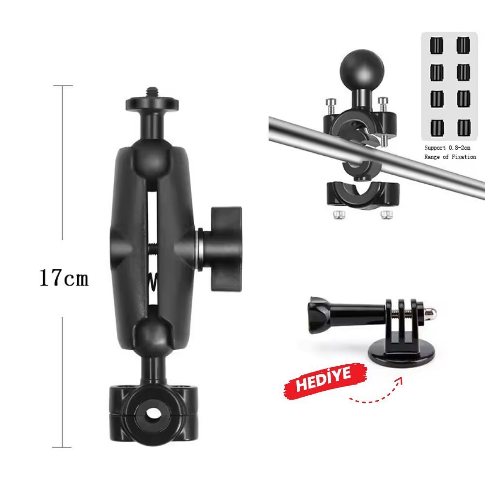 Knmaster MC-30 Ayna ve Gidon Bağlantılı 360° Ayarlanabilir Kamera Tutucu Aparat ürün görseli