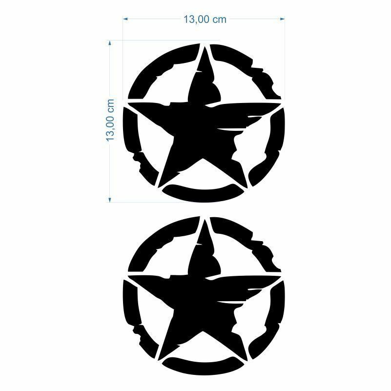 ARMY YILDIZ 13 X 13 cm SİYAH STİCKER 2 Lİ ürün görseli