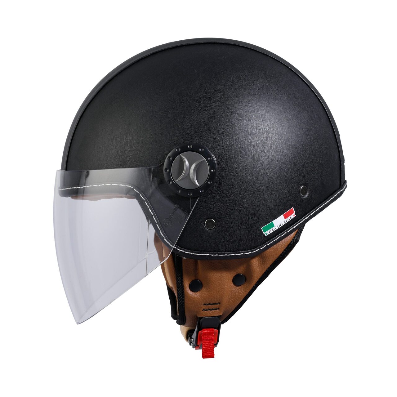 SWAY SW 701 BLACK LEATHER YARIM KASK 2XL ürün görseli